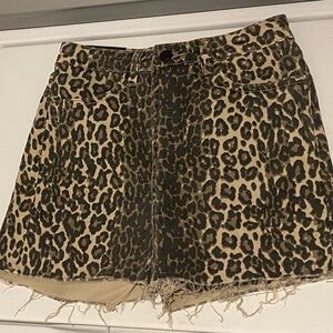 Lucky & Blessed Leopard Denim Skort Shorts size 2 New With Tags